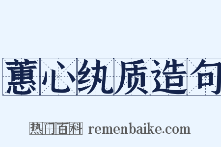 蕙心纨质造句是什么意思的图片